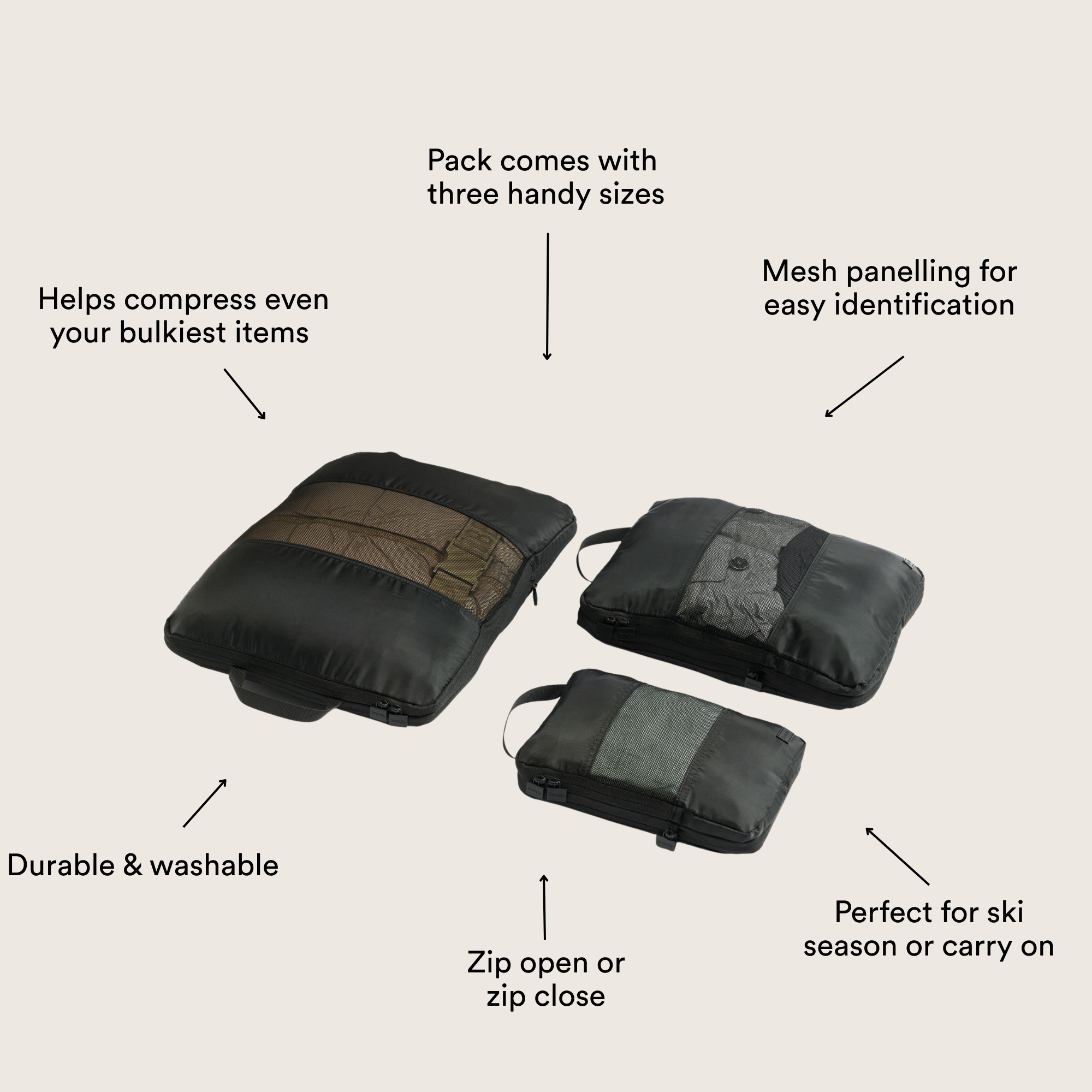 Compression Cube 3 Pack - black