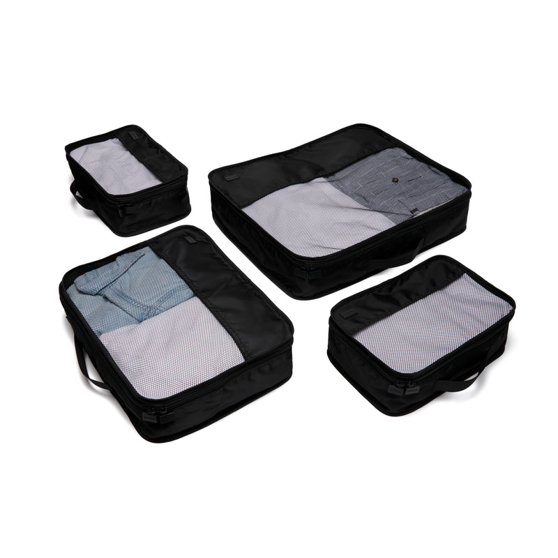 Luggage Organiser 4 Pack - black