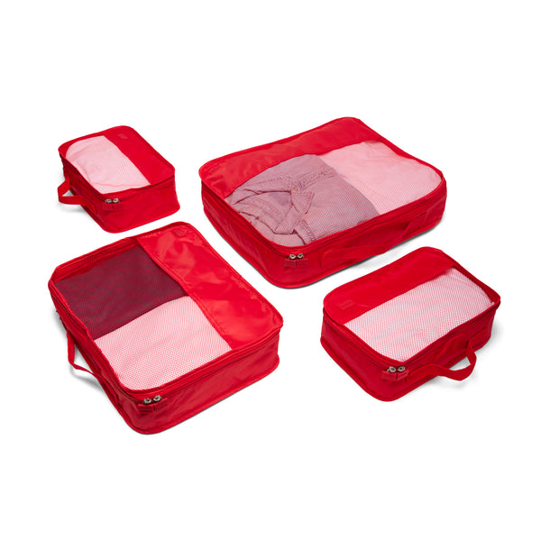 Luggage Organiser 4 Pack - red