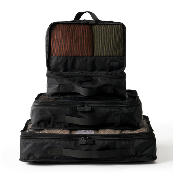 Luggage Organiser 4 Pack - black